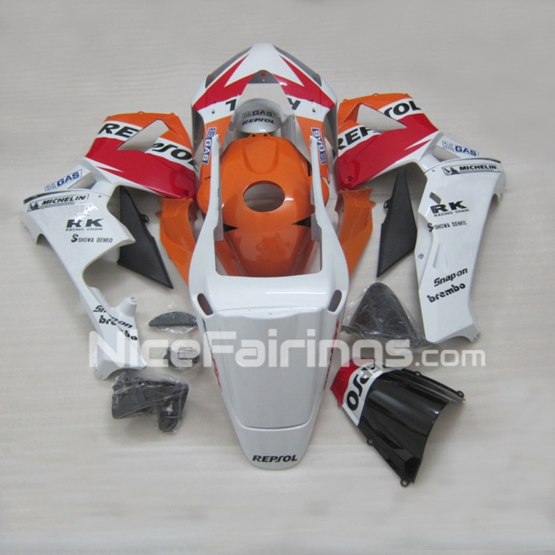 For HONDA 2003 2004 CBR600RR White Orange Fairing set