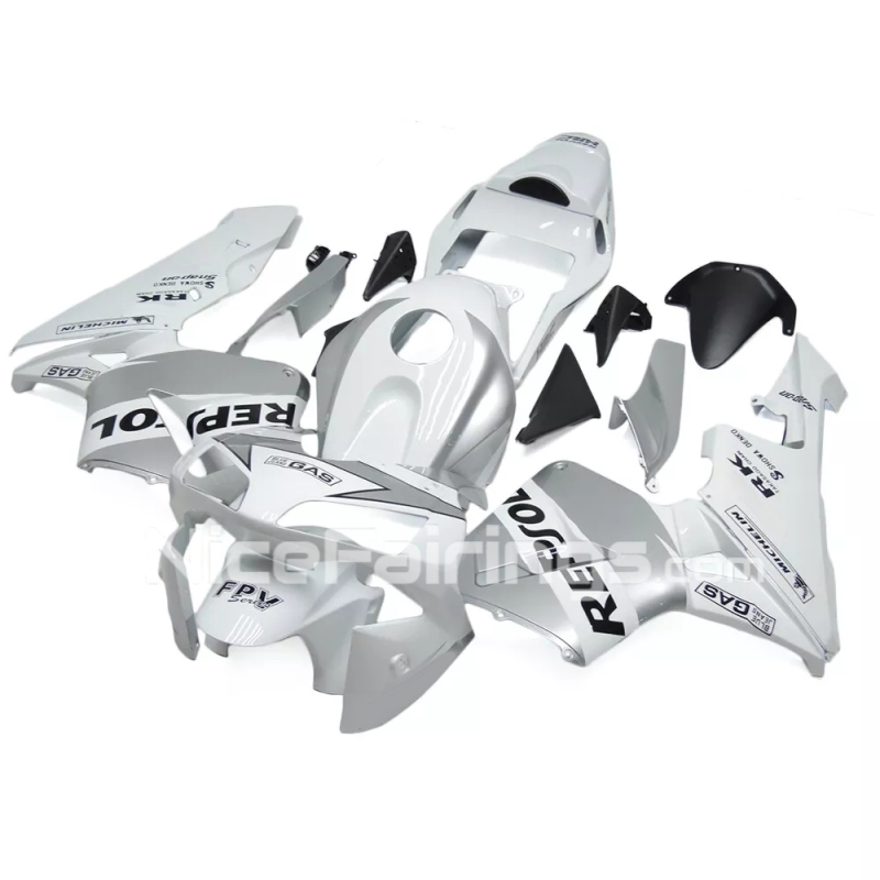 For HONDA 2003 2004 CBR600RR White Silvery Fairing set