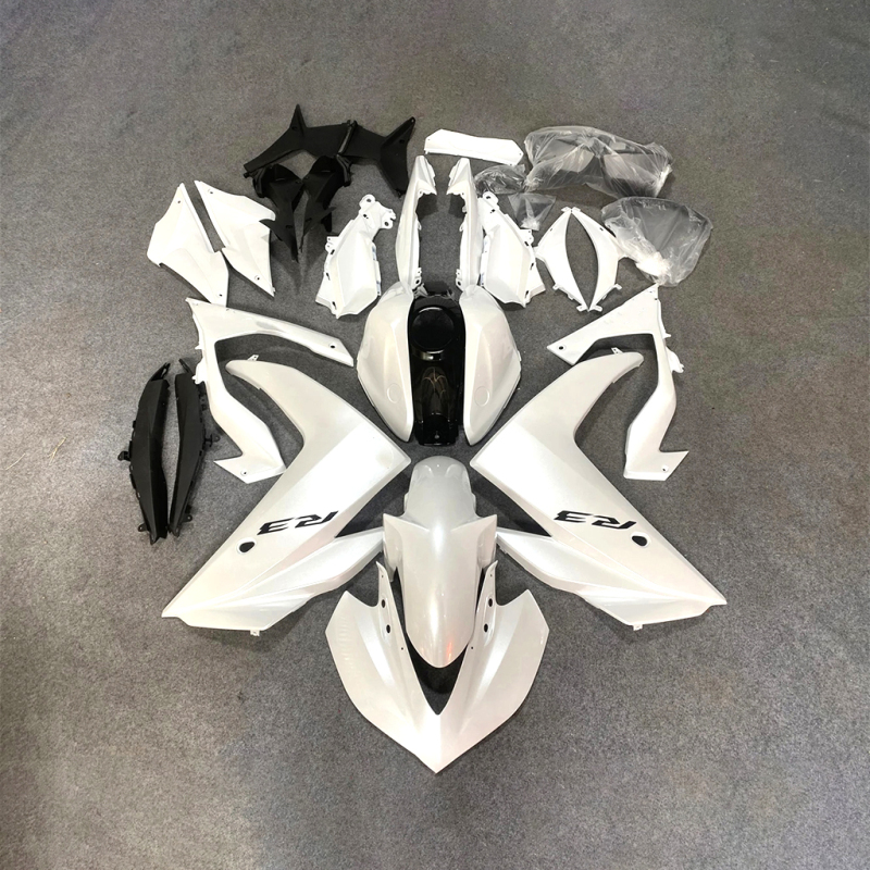 For YAMAHA 2013 2014 2015 2016 2017 2018 YZFR3 YZF R25 White ABS Plastic Monster Fairings Kit