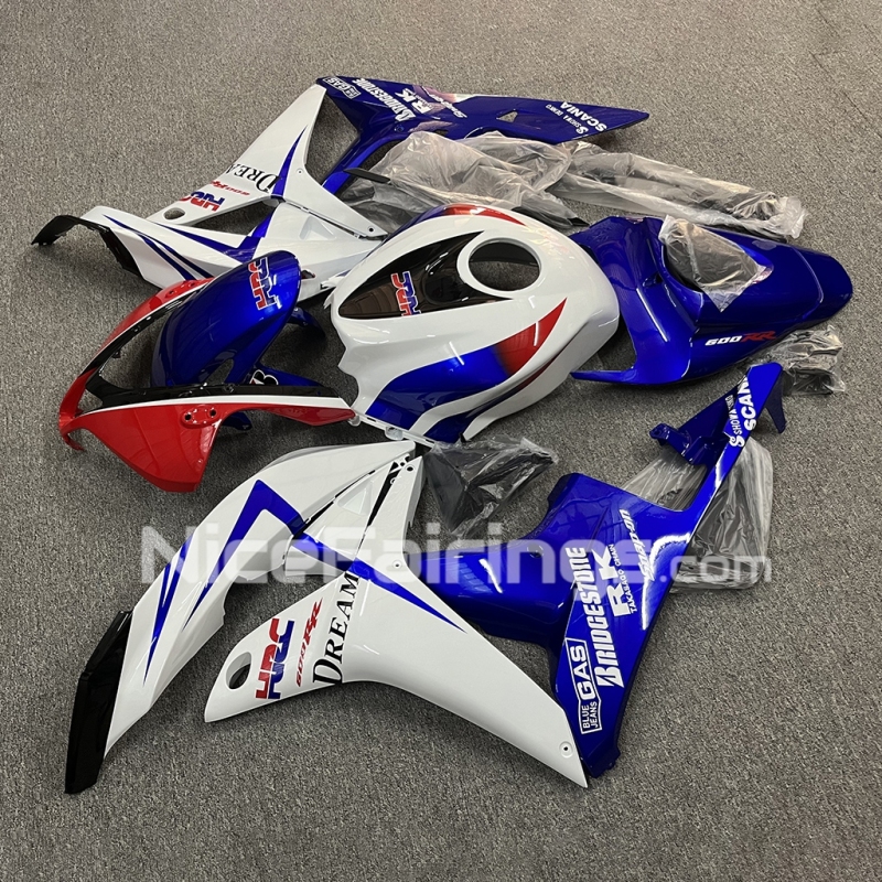 For HONDA 2007-2008 CBR600RR Blue White Fairing set