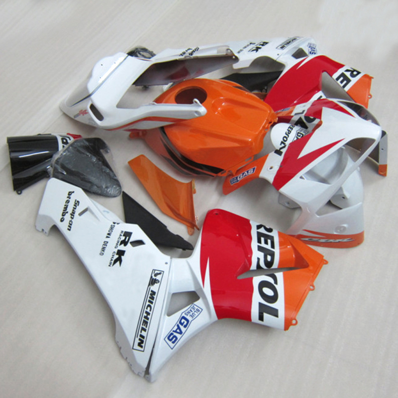For HONDA 2003 2004 CBR600RR White Orange Fairing set