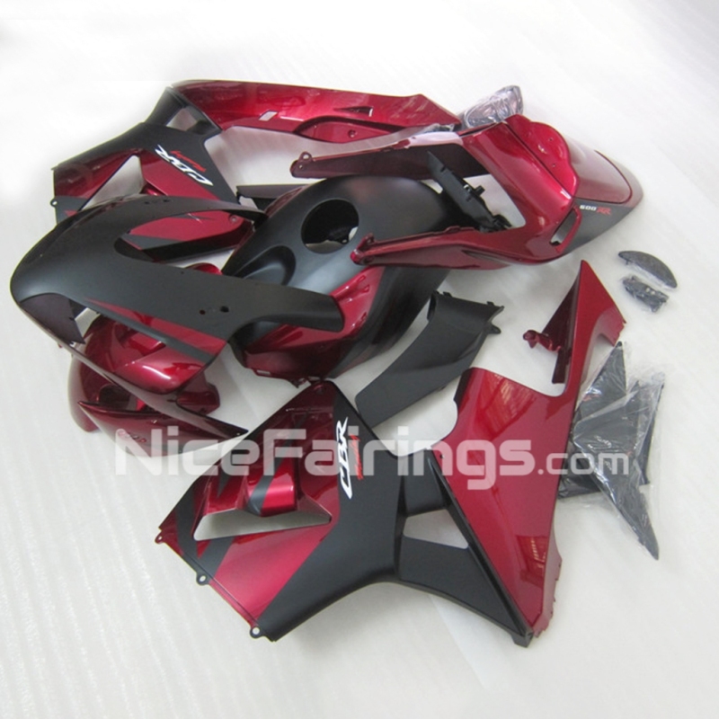 For HONDA 2003 2004 CBR600RR Matte Black Wine Red Fairing set