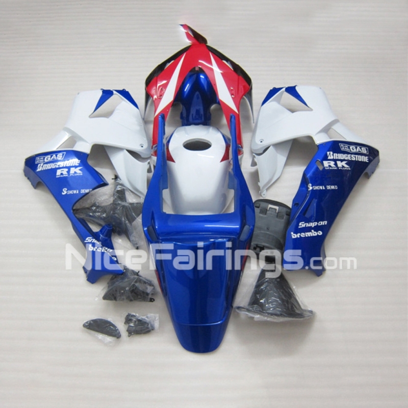 For HONDA 2003 2004 CBR600RR Blue White Race Fairing set