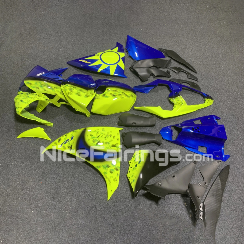 For YAMAHA YZFR1 YZF R1 2009 2010 2011 2012 2013 2014 Blue Yellow Fuel Tank Cover Fairings Kit