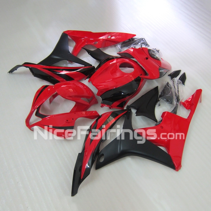For HONDA 2007-2008 CBR600RR Red Black Fairing set