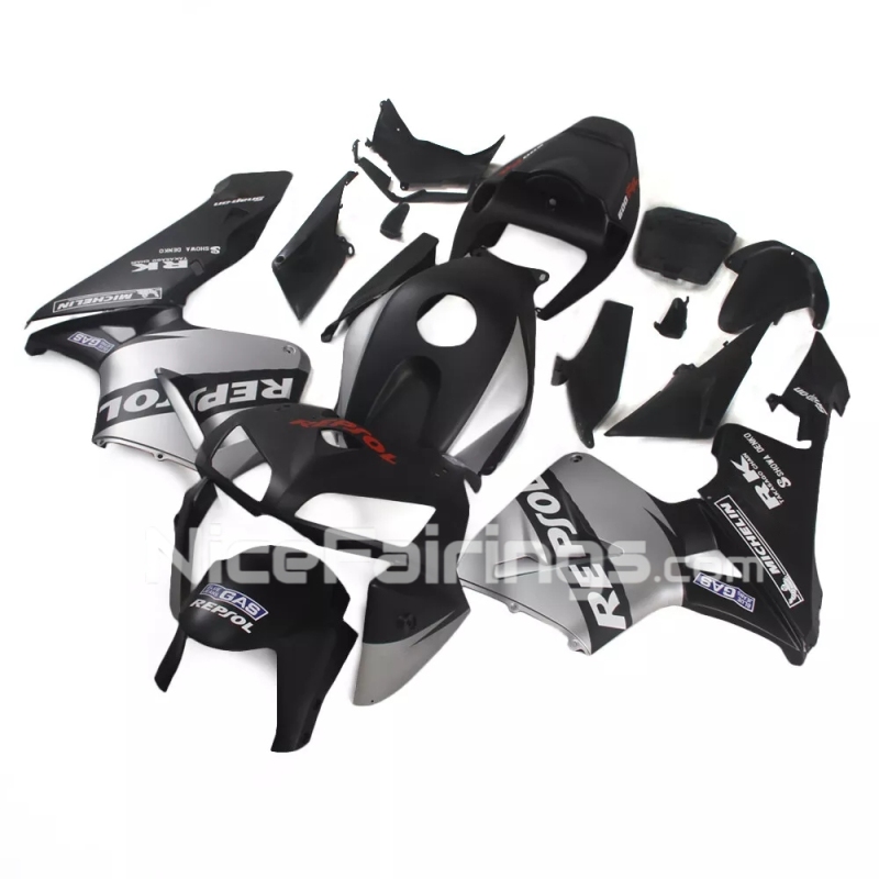 For HONDA 2005 2006 CBR600RR Matte Black Silvery Fairing set