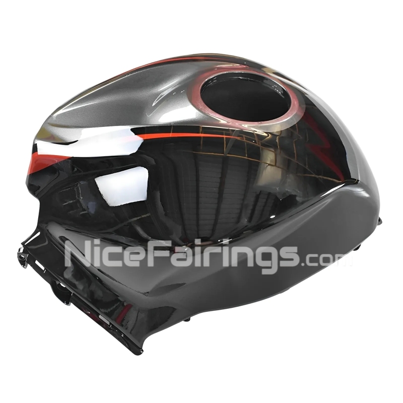 For HONDA 2007-2008 CBR600RR Glossy Silvery Black Shell and floral lines in red Fairing set