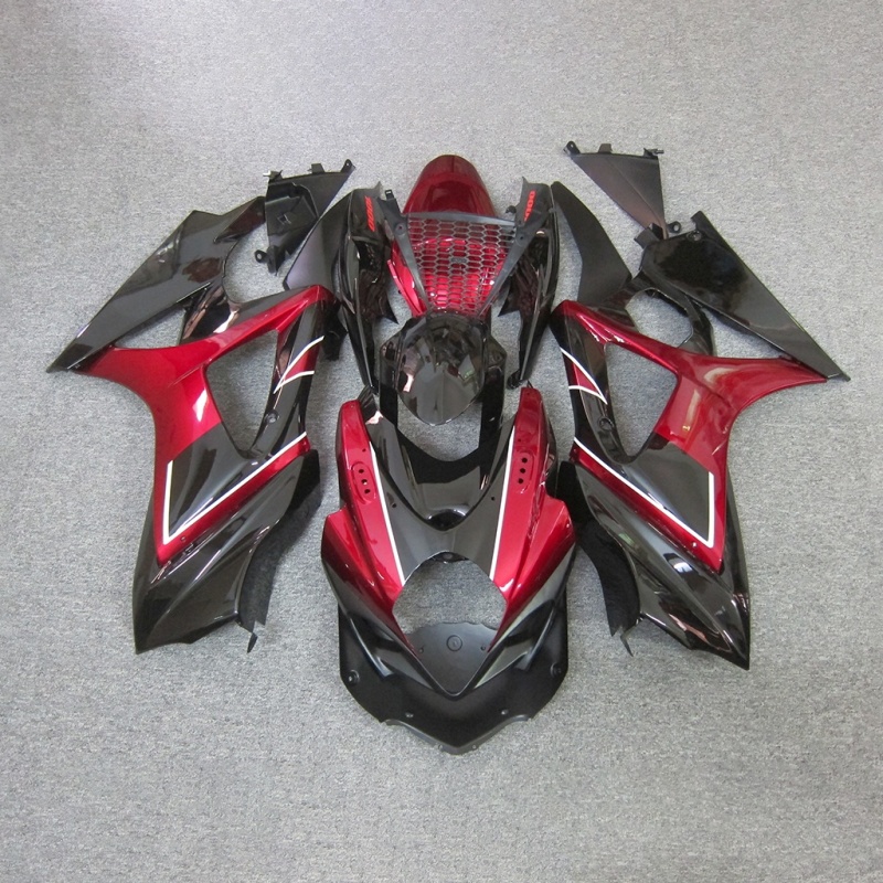 For Suzuki GSXR1000 K7 2007-2008 Fairing Bodywork Kit – High-Quality ABS, Injection Molded, Red Flames, Durable and Customizable