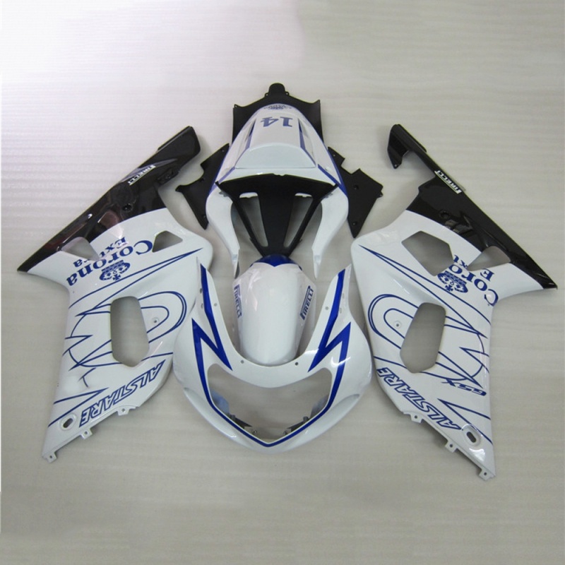 ABS Plastic Fairing Kit for Suzuki GSXR600 750 K1 2001-2003, Aftermarket Replacement with Carbon Fiber Finish Multiple Color Options