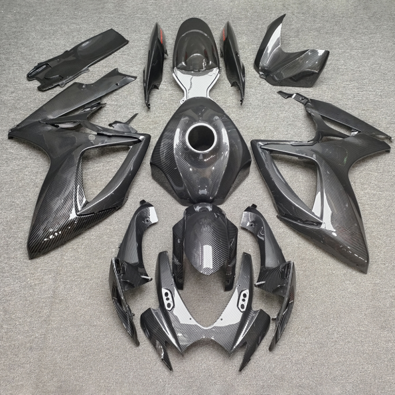 Motorbike Fairings Kit for 2006-2007 GSXR600/750 K6 Suzuki - Durable ABS Plastic Replacement with Carbon Fiber Look & Pre-Drilled Holes