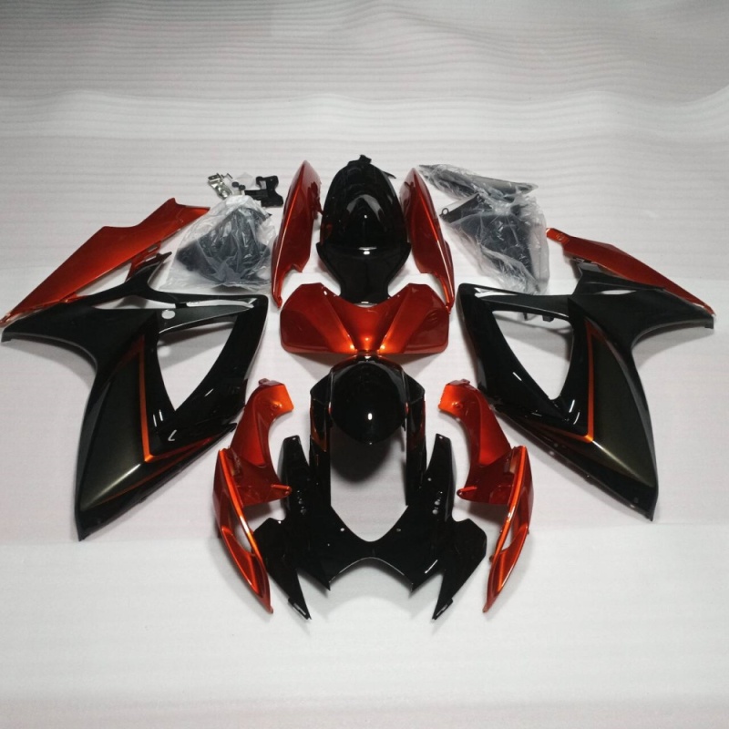 Motorbike Fairings Kit for 2006-2007 GSXR600/750 K6 Suzuki - Durable ABS Plastic Replacement with Carbon Fiber Look & Pre-Drilled Holes