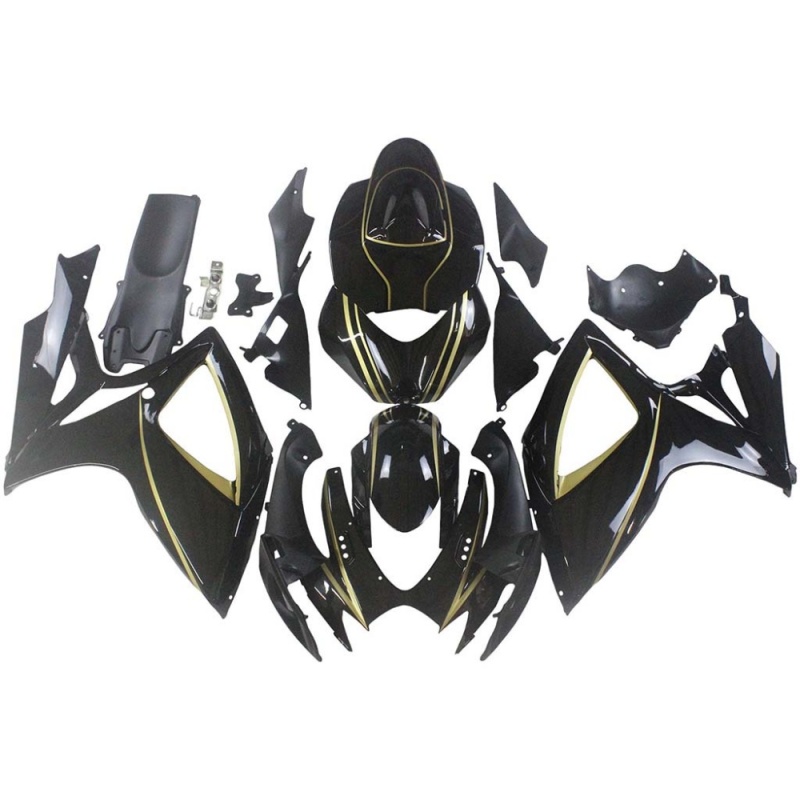 Fairing Set for Suzuki GSXR600 750 2006 2007 K6, Perfect Fit ABS Cowl Kit, Carbon Fiber Look, Lightweight Design, High Durability