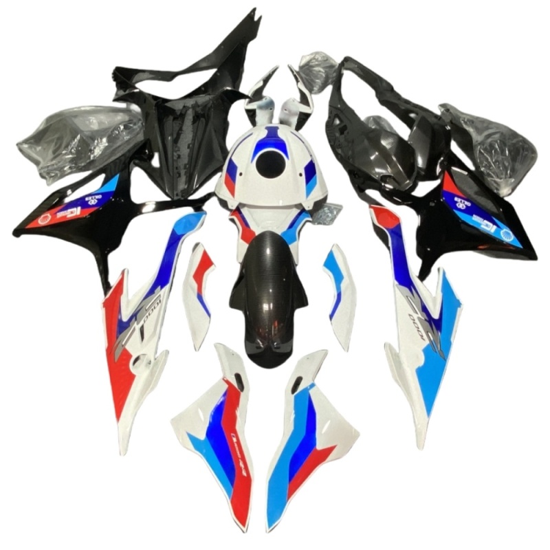 Motorcycle Anti-Vibration Fairing Set for BMW S1000RR 2019-2023 with ABS Plastic Injection Molded and Damped Mounts for Perfect Fit