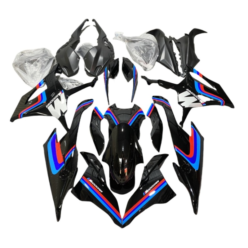 Motorcycle Anti-Vibration Fairing Set for BMW S1000RR 2019-2023 with ABS Plastic Injection Molded and Damped Mounts for Perfect Fit