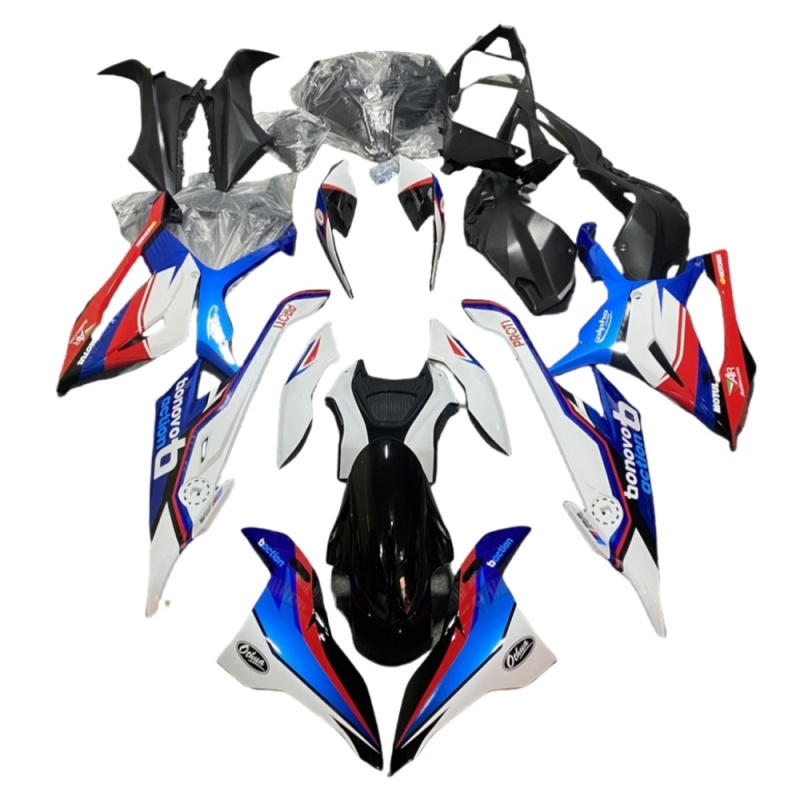 Motorbike Custom Paint-Ready Fairing for BMW S1000RR 2019-2023 with ABS Plastic Injection Molded Base Ensuring Perfect Fit for Customization