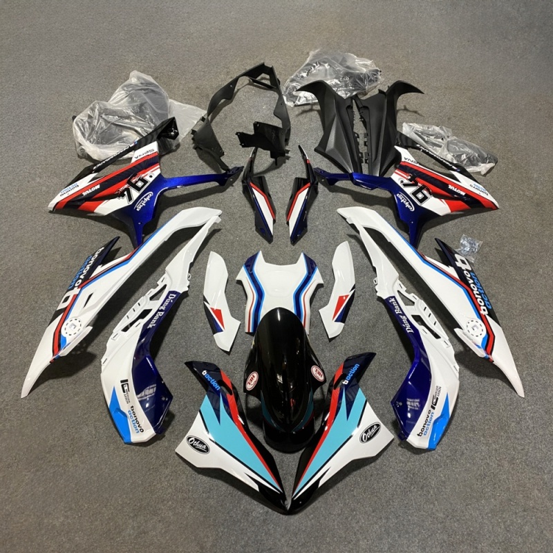 Motorbike Custom Paint-Ready Fairing for BMW S1000RR 2019-2023 with ABS Plastic Injection Molded Base Ensuring Perfect Fit for Customization