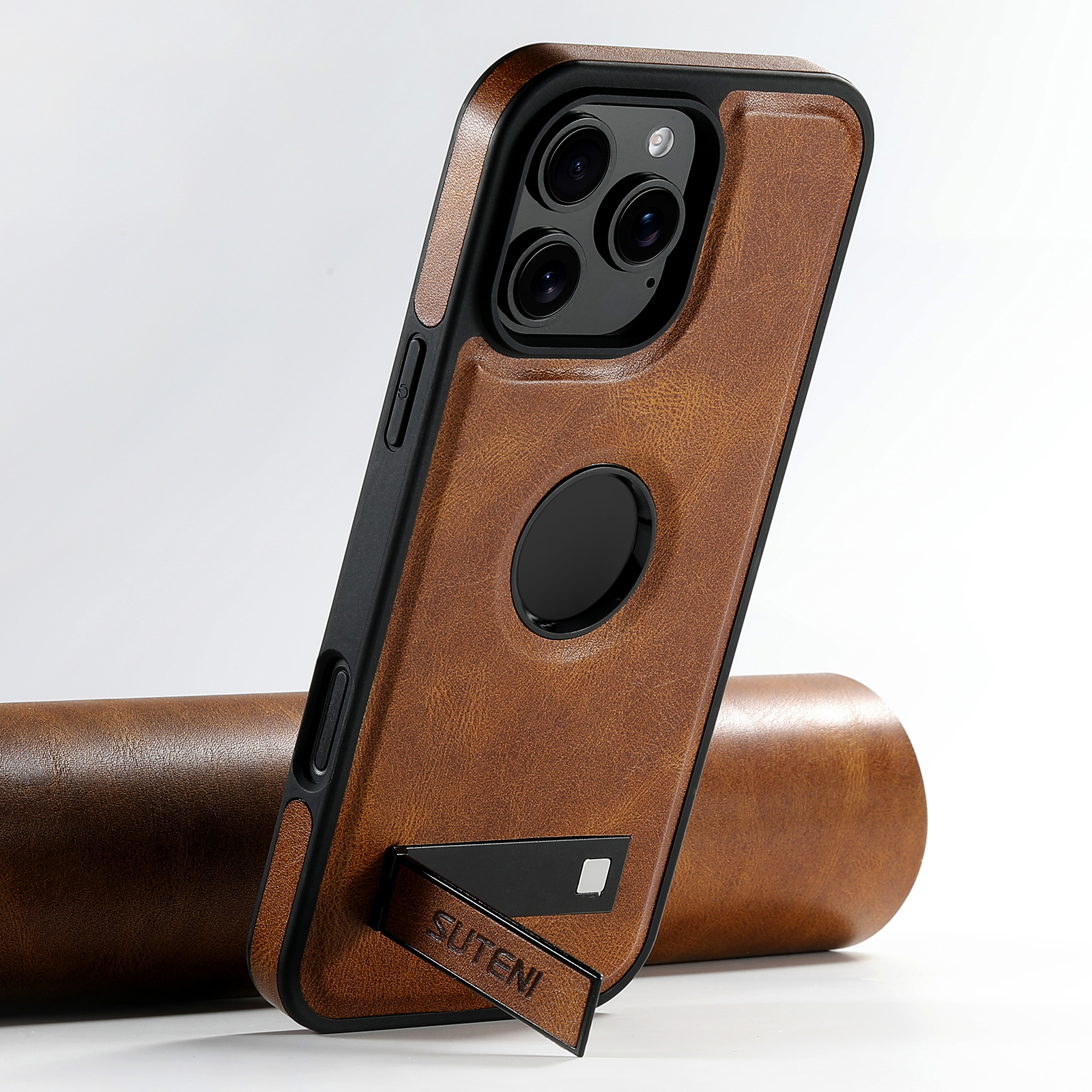 SUTENI Luxury PU Leather Phone Case Stand Wireless Charging Magnet For iPhone 16 Pro Max 15 Plus 14 Pro 13 12