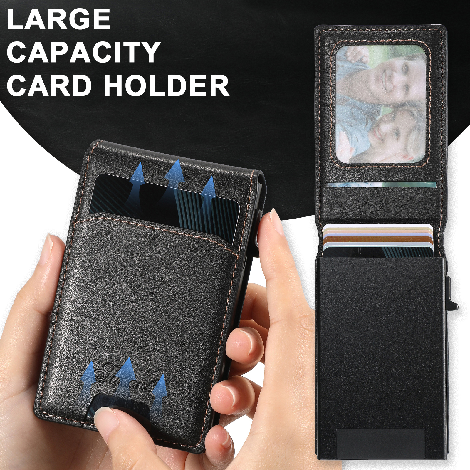SUTENI Wireless Charging  Phone Case PU Leather Magnetic Card Slot Wallet Stand card box For iPhone 16 Pro Max 15 Plus 14 13 12
