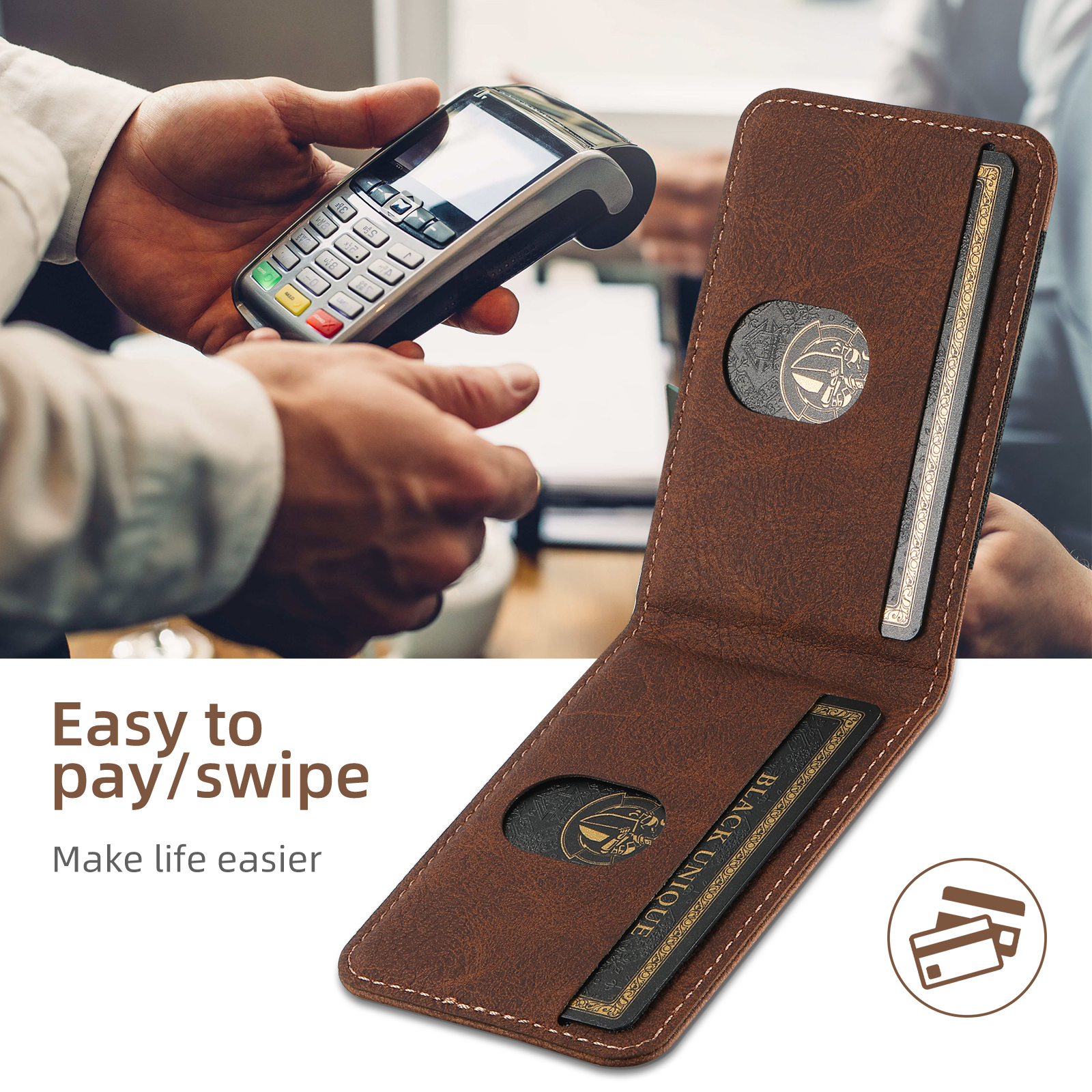 SUTENI H17LZ Magnet Wireless Charging Card Holder Stand Luxury PU Leather Phone Case For Google Pixel 9XL 8Pro 7A 6