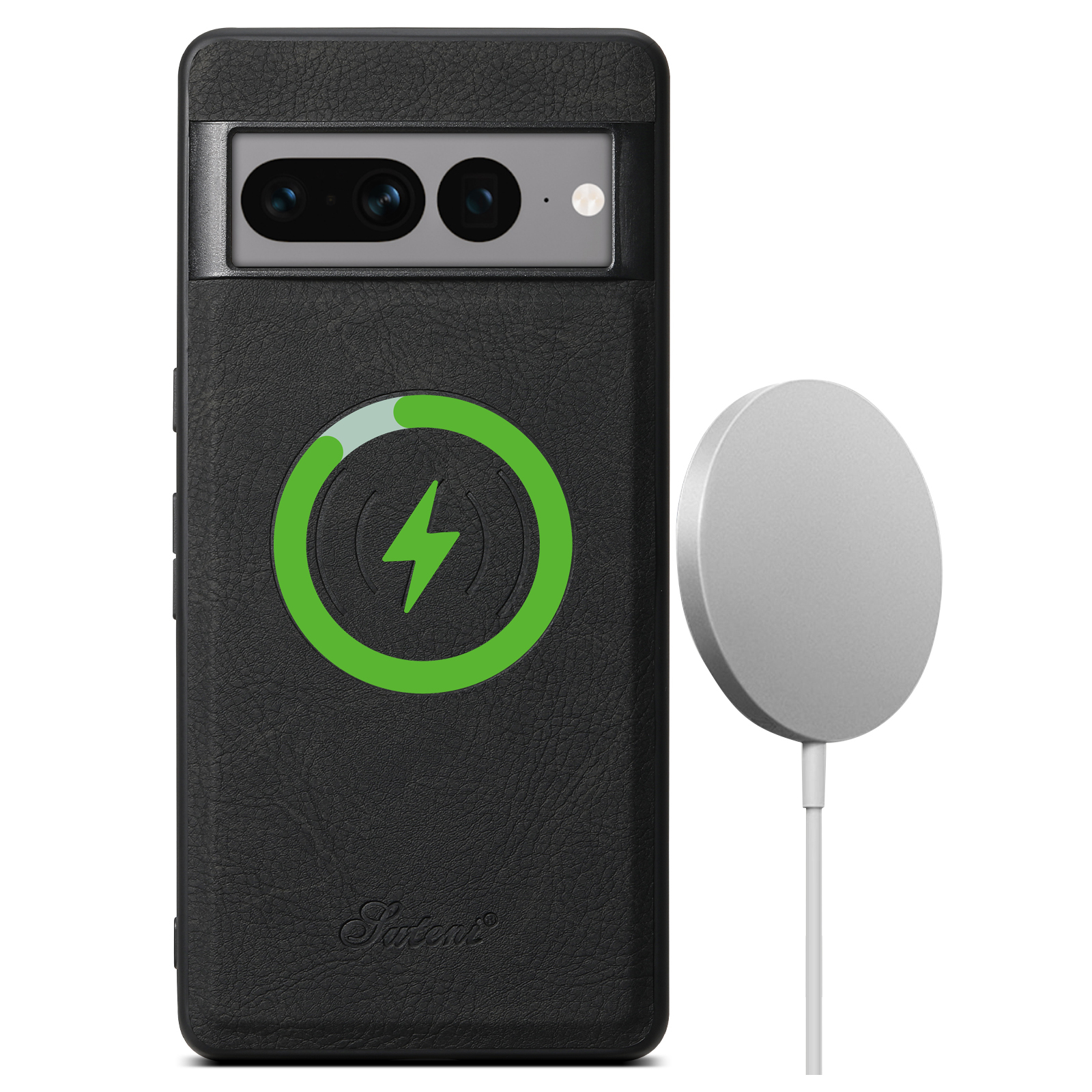 SUTENI H16DK Luxury PU Leather Phone Case Magnet Wireless Charging Frosted Feel For Google Pixel 9XL 8Pro 7A 6