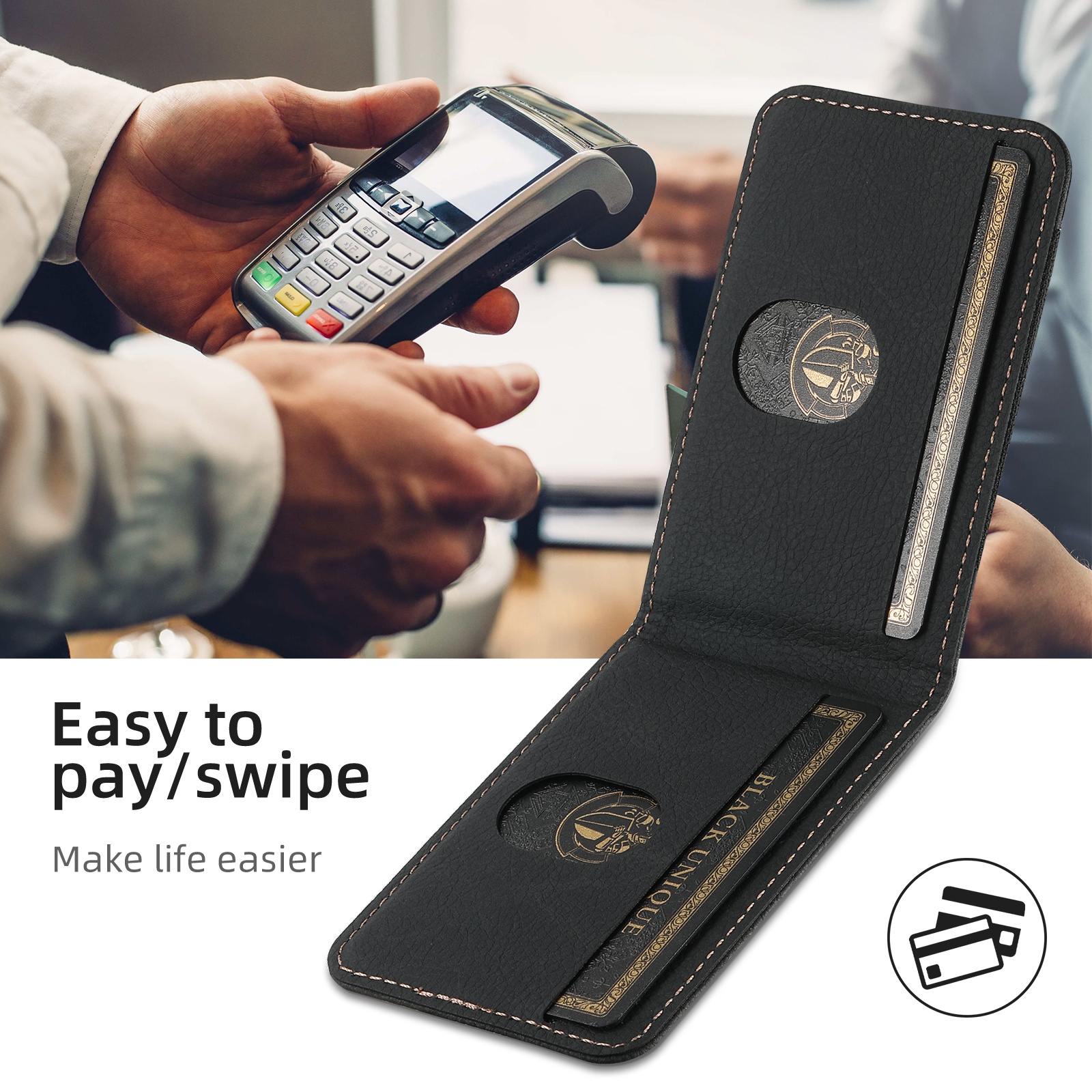 SUTENI H17LZ Magnet Wireless Charging Card Holder Stand Luxury PU Leather Phone Case For Google Pixel 9XL 8Pro 7A 6