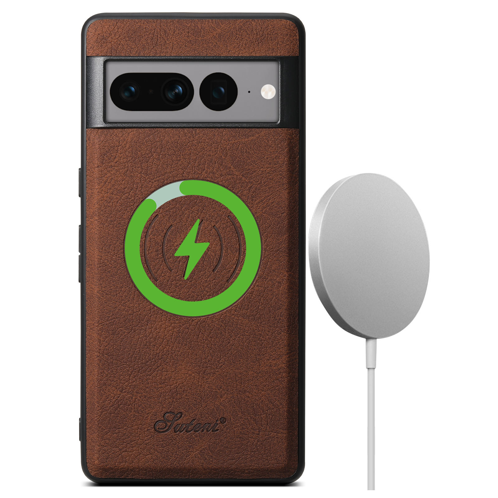 SUTENI H16DK Luxury PU Leather Phone Case Magnet Wireless Charging Frosted Feel For Google Pixel 9XL 8Pro 7A 6