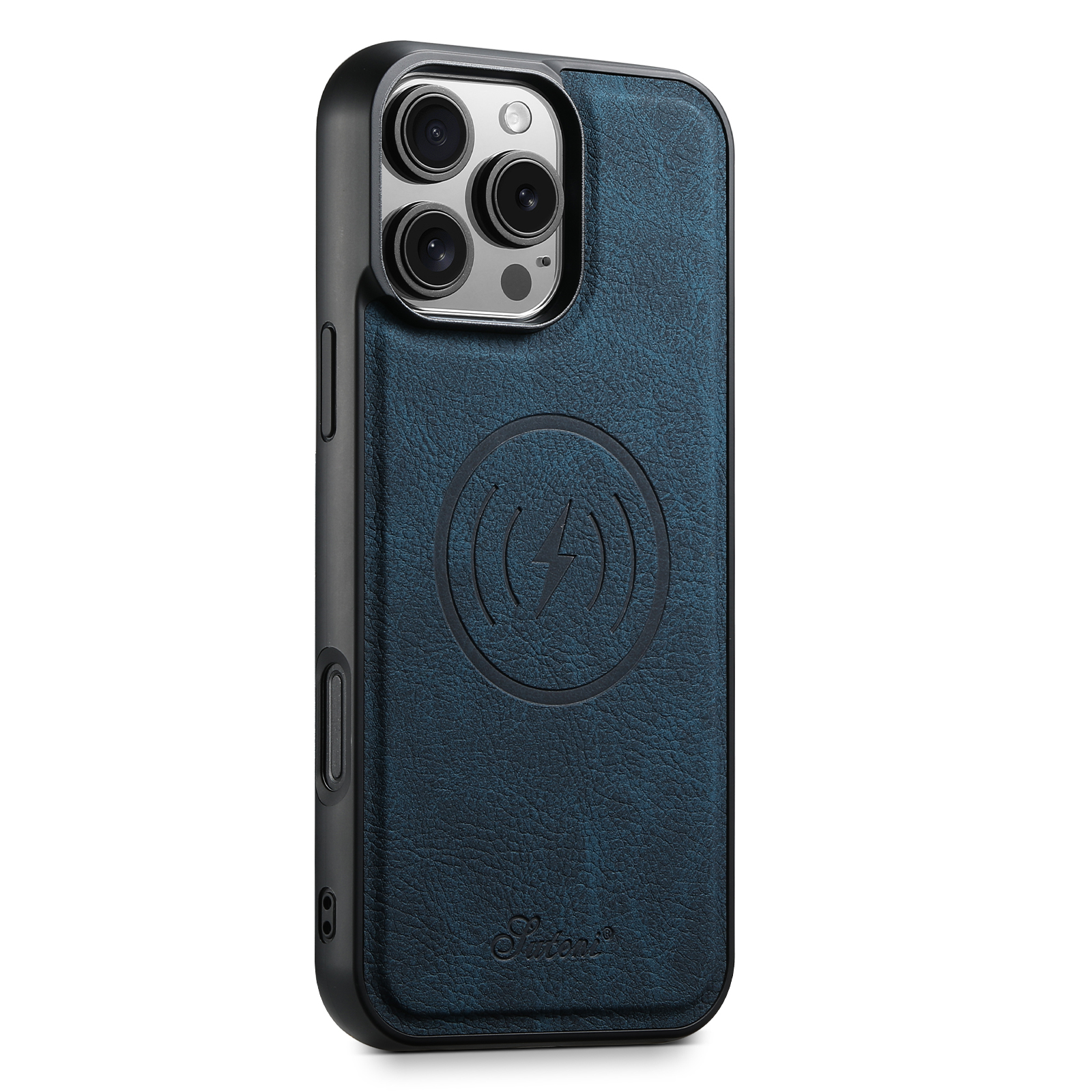 SUTEaNI H16DK Luxury PU Leather Phone Case Magnet Wireless Charging Frosted Feel For iPhone 16 Pro Max 15 Plus 14 13 12