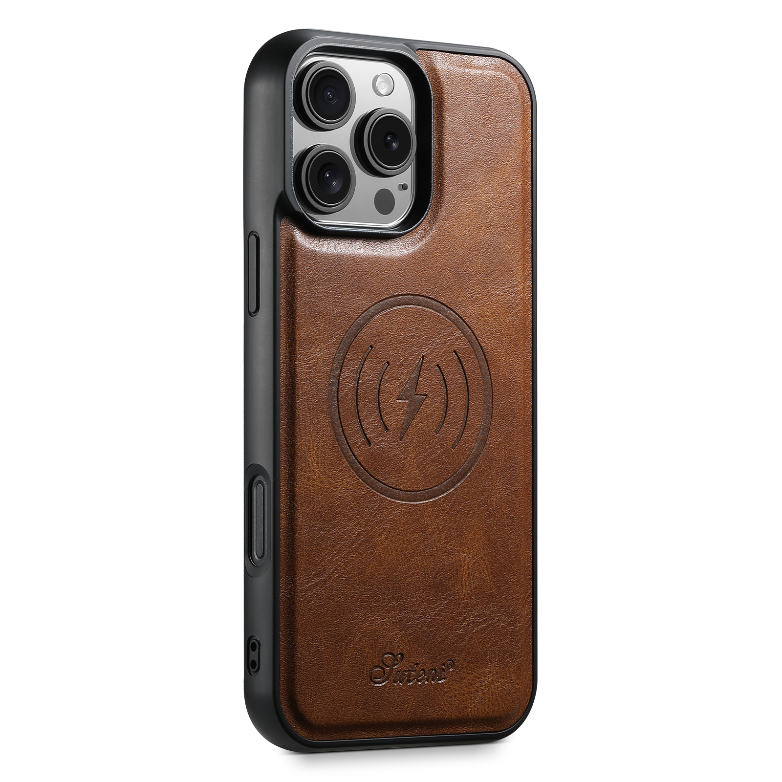 SUTENI H15DK Luxury PU Leather Oil Wax Phone Case Magnet Wireless Charging For iPhone 16 Pro Max 15 Plus 14 13 12