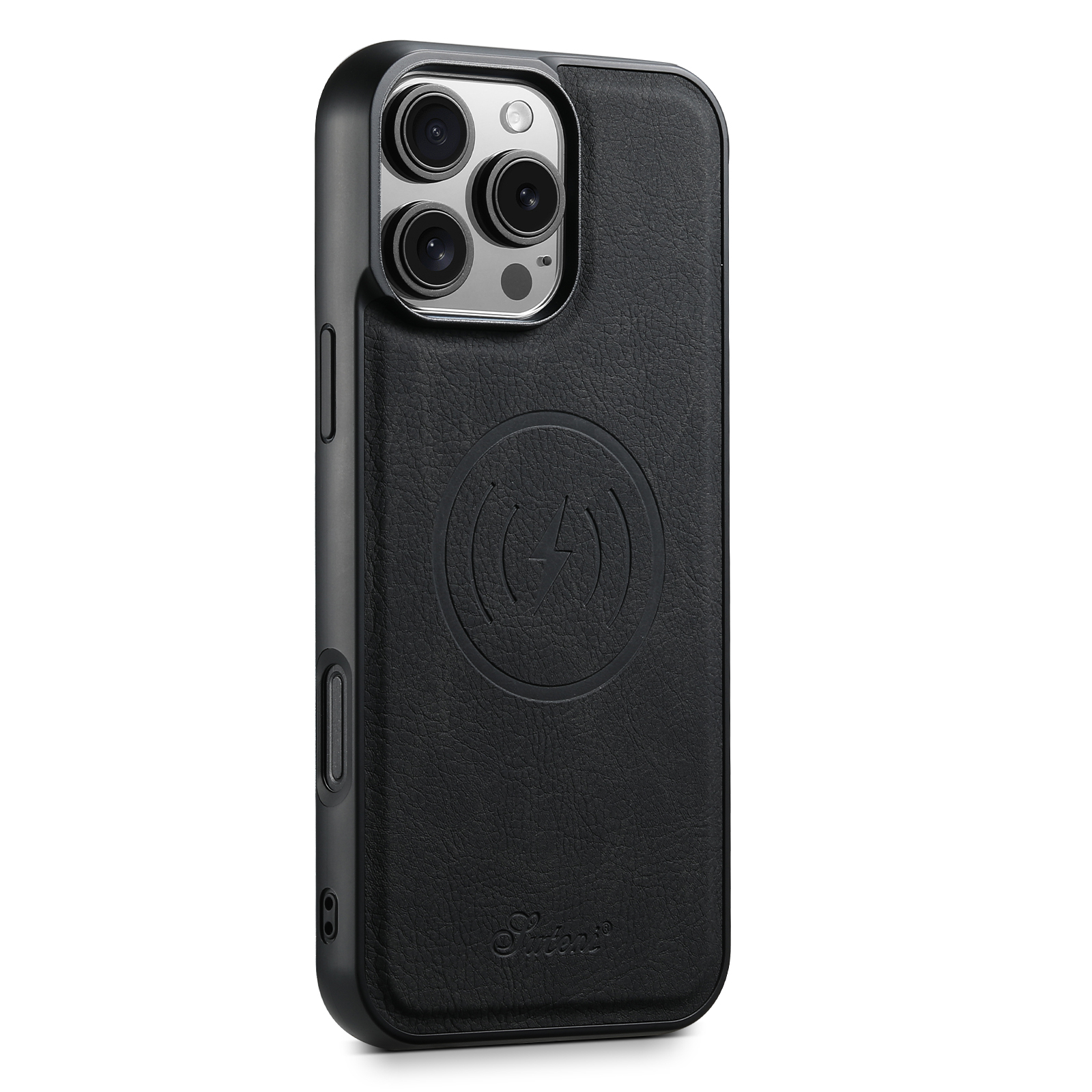SUTEaNI H16DK Luxury PU Leather Phone Case Magnet Wireless Charging Frosted Feel For iPhone 16 Pro Max 15 Plus 14 13 12