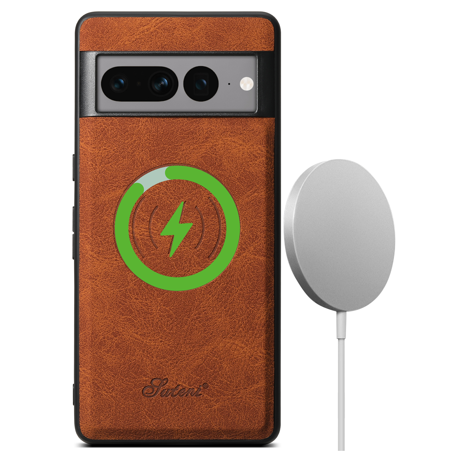 SUTENI H16DK Luxury PU Leather Phone Case Magnet Wireless Charging Frosted Feel For Google Pixel 9XL 8Pro 7A 6