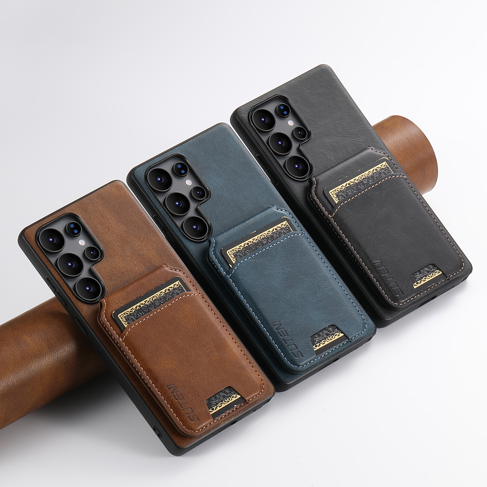 SUTENI H02YL Luxury PU Leather Phone Case Card Holder Stand For Samsung S25Ultra S24Plus S23 S22 Note20