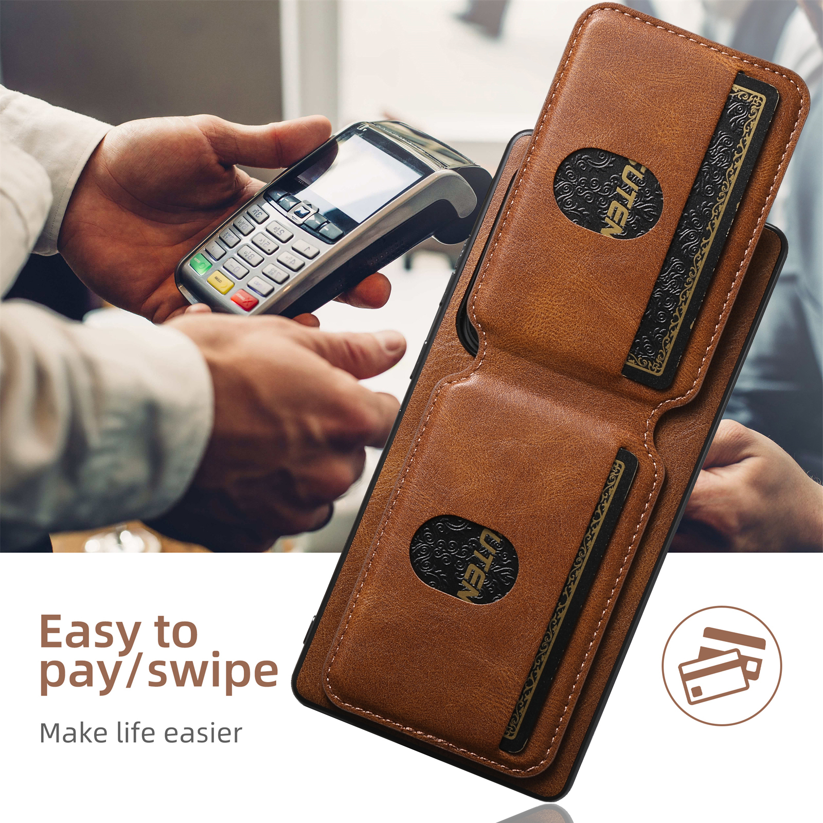SUTENI H02YL Luxury PU Leather Phone Case Card Holder Stand For Samsung S25Ultra S24Plus S23 S22 Note20