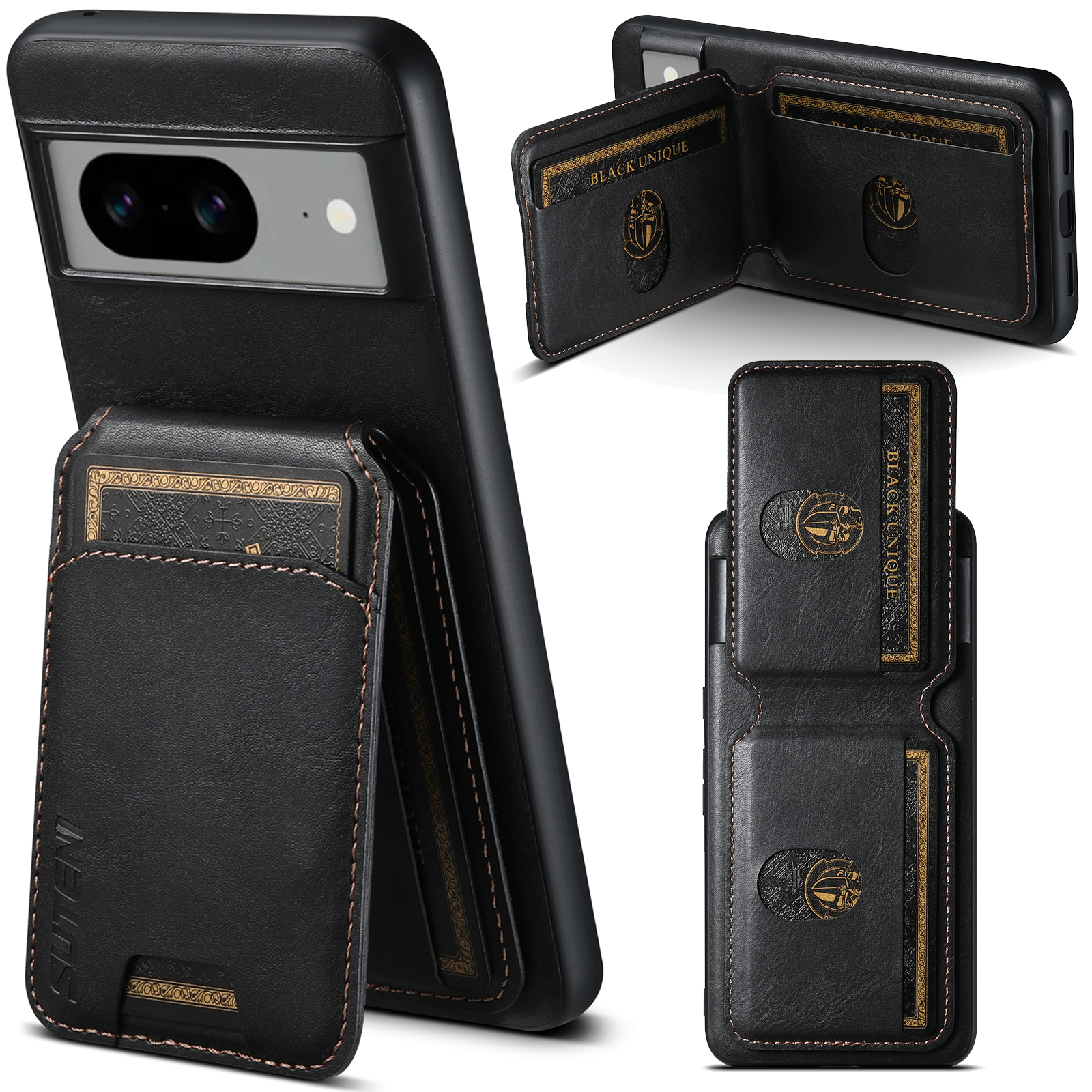 SUTENI H02YL Luxury PU Leather Phone Case Card Holder Stand For Google Pixel 9XL 8Pro 7A 6
