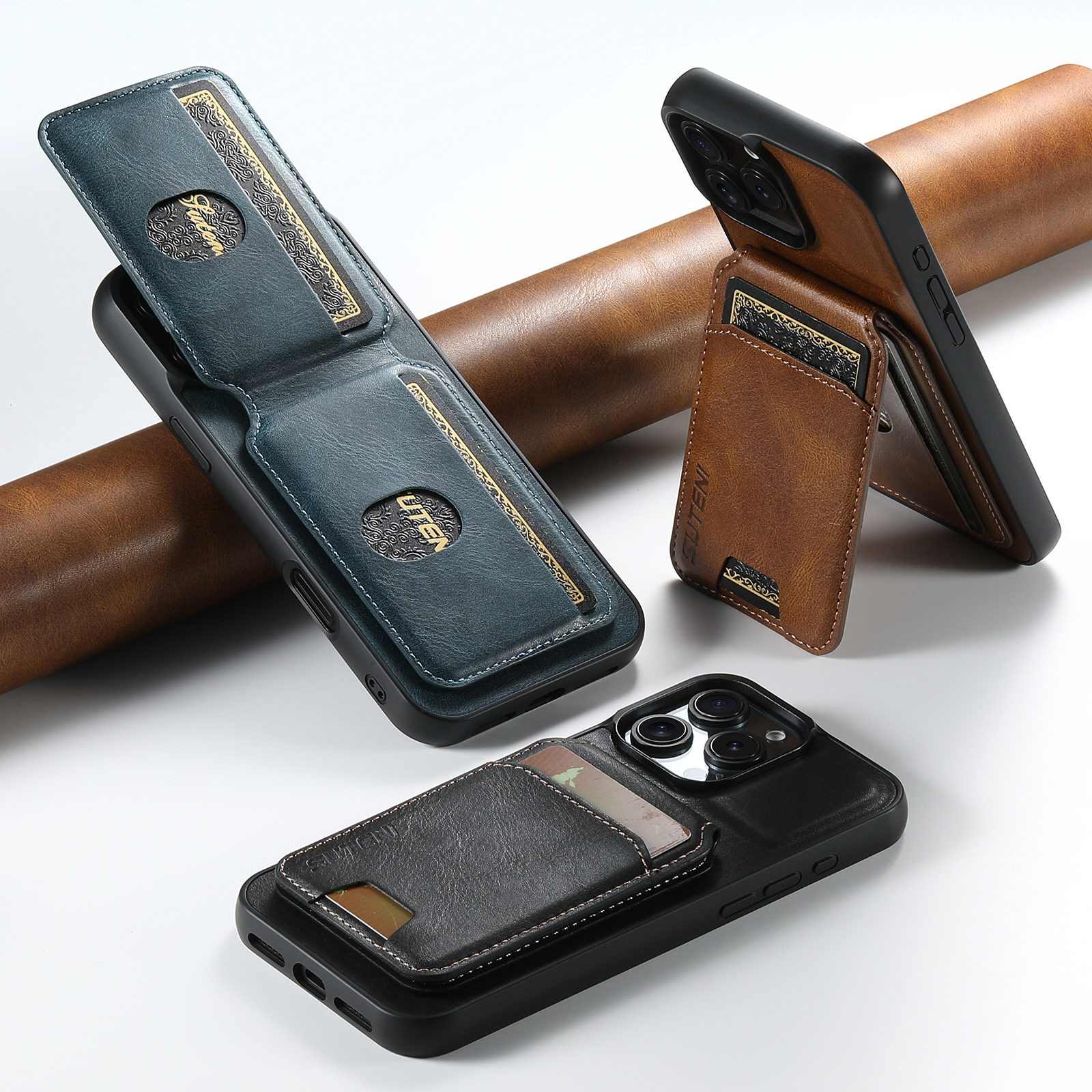 SUTENI H02YL Luxury PU Leather Phone Case Card Holder Stand For iPhone 16 Pro Max 15 Plus 14 13 12 11
