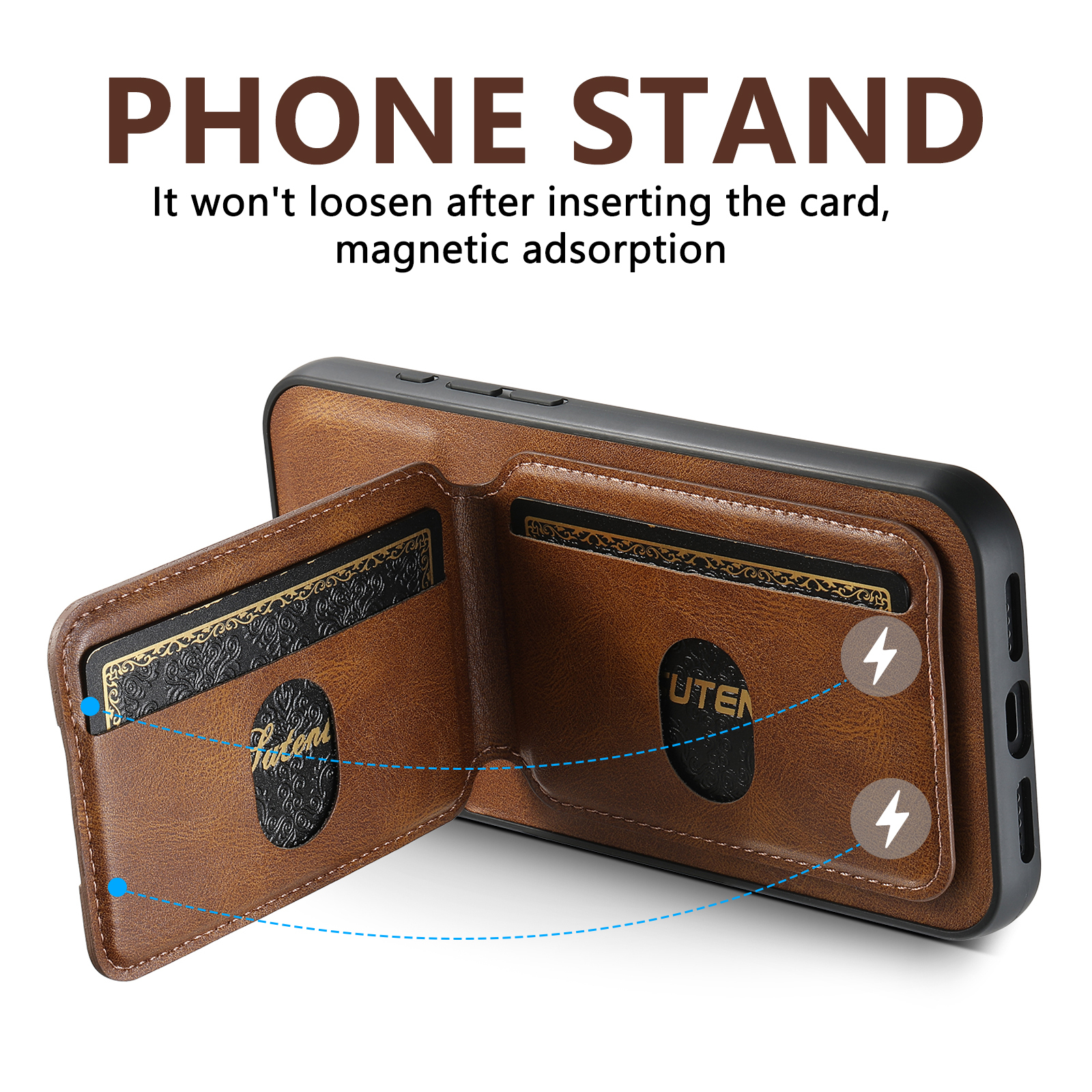 SUTENI H02YL Luxury PU Leather Phone Case Card Holder Stand For iPhone 16 Pro Max 15 Plus 14 13 12 11
