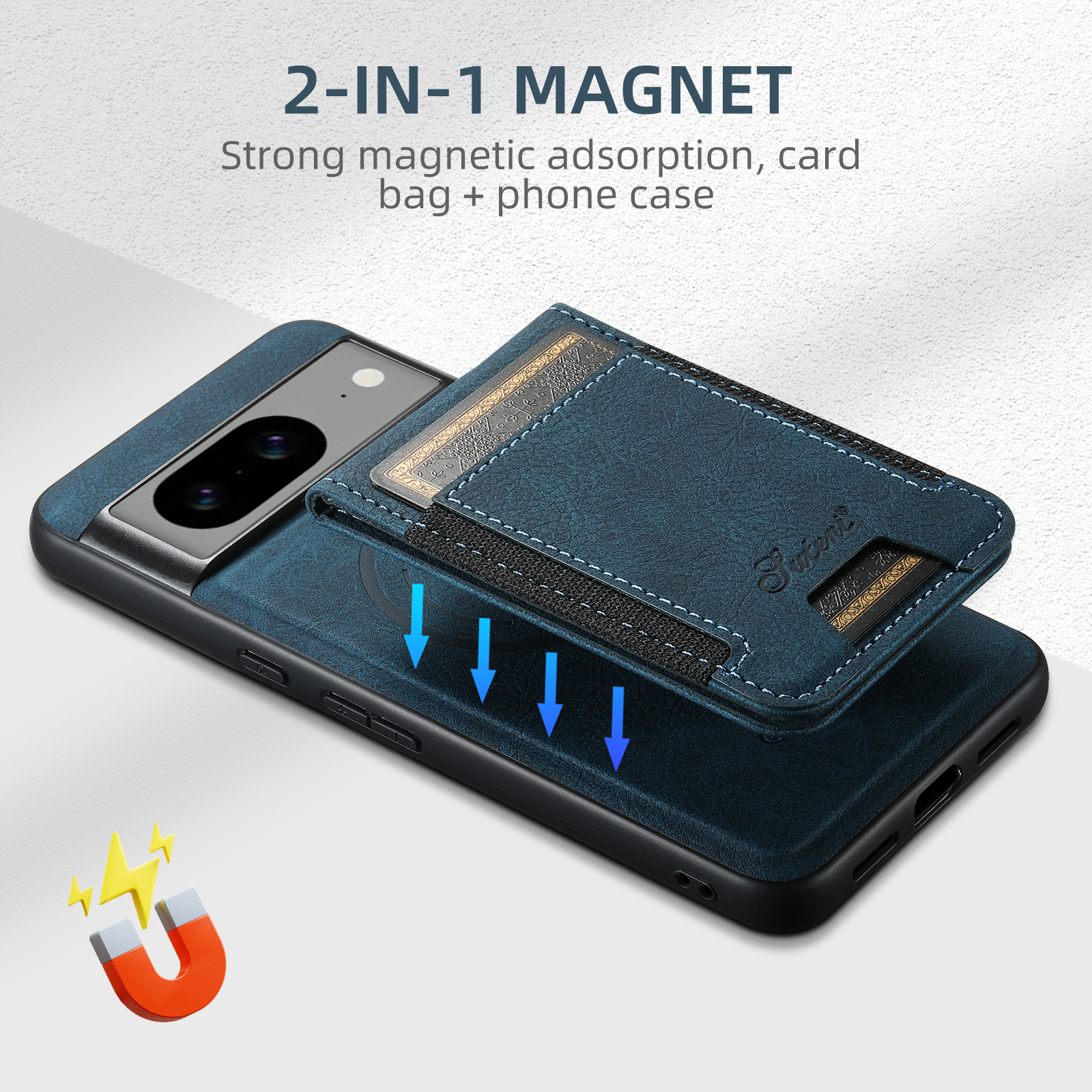 SUTENI H17LZ Magnet Wireless Charging Card Holder Stand Luxury PU Leather Phone Case For Google Pixel 9XL 8Pro 7A 6