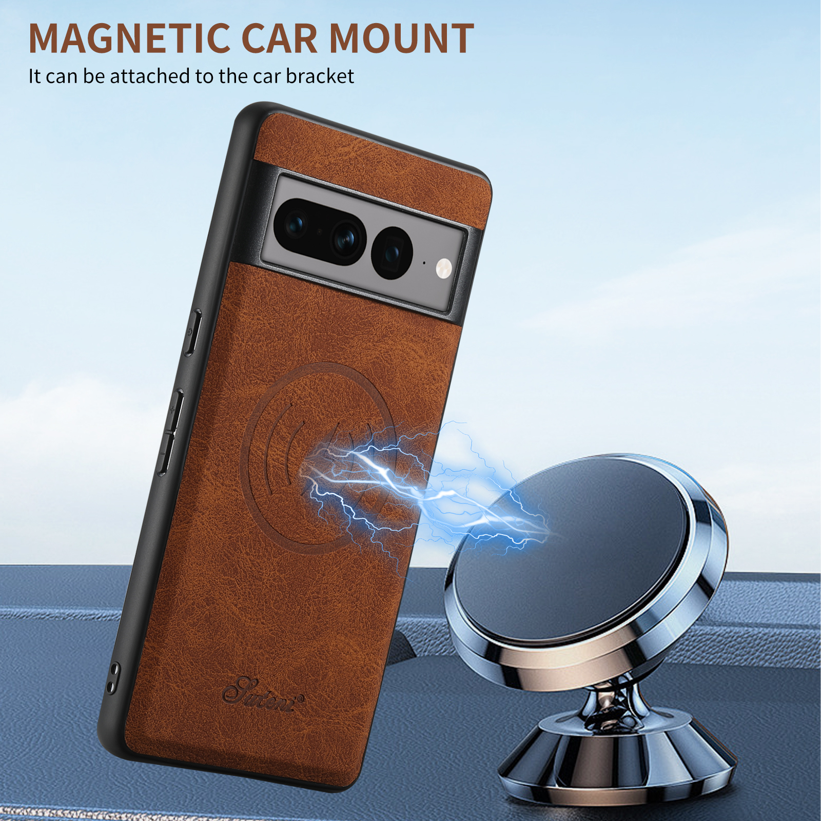 SUTENI H16DK Luxury PU Leather Phone Case Magnet Wireless Charging Frosted Feel For Google Pixel 9XL 8Pro 7A 6
