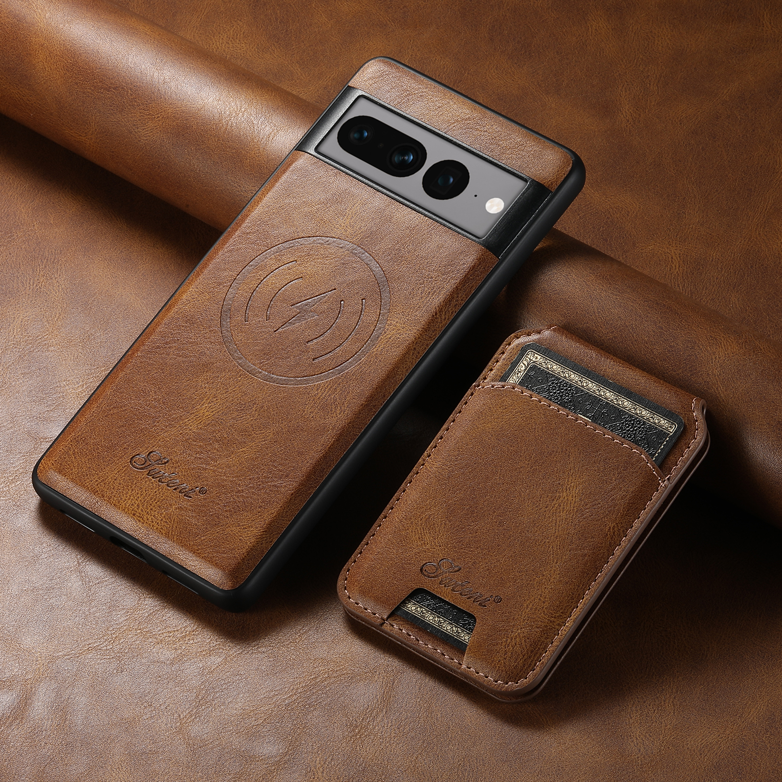 SUTENI H15 Magnet Wireless Charging PU Leather Card Holder Stand Picture frame Phone Case For Google Pixel 9XL 8Pro 7A 6