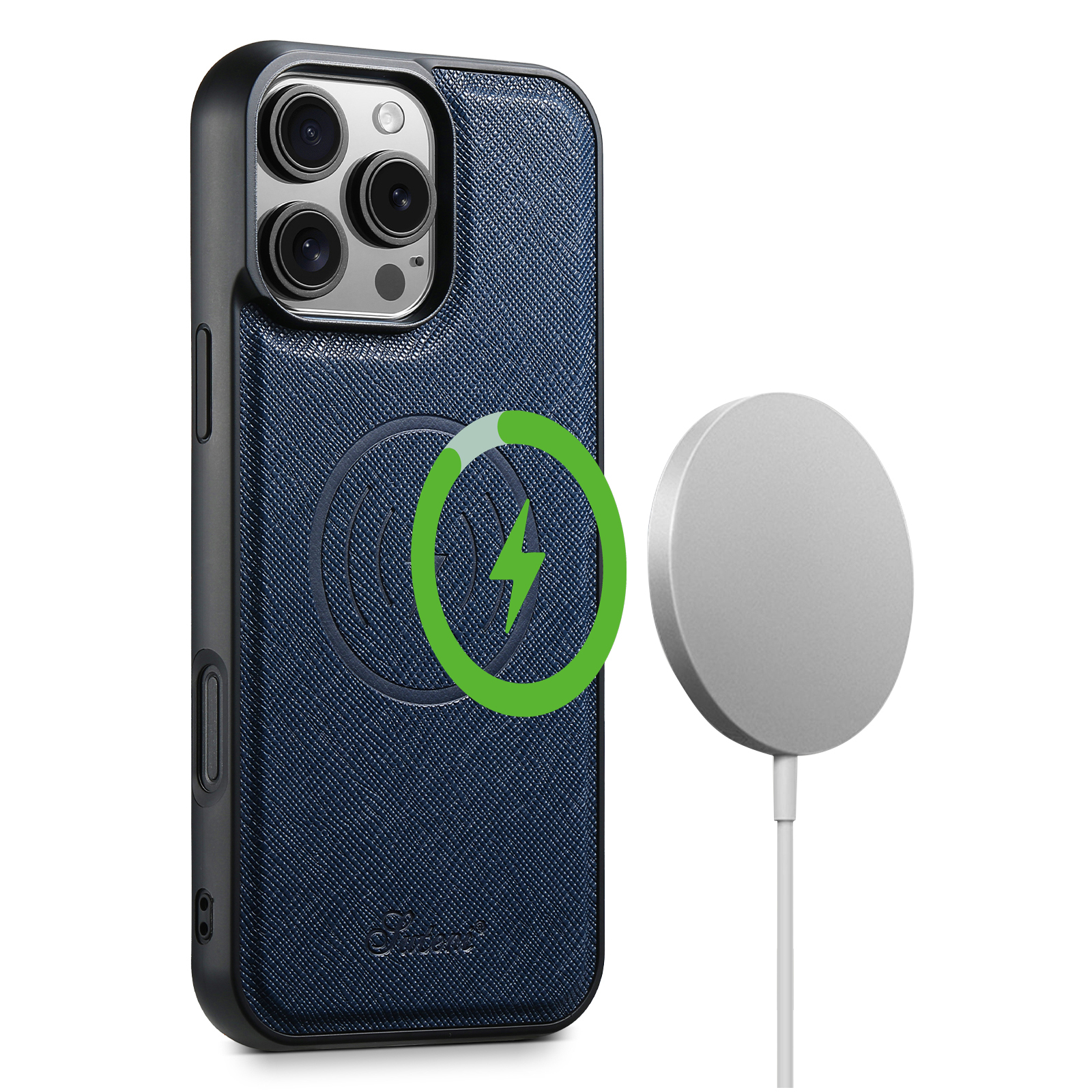 SUTENI H18SZDK Magnet Wireless Charging Phone Case Luxury PU Leather For iPhone 16 Pro Max 15 Plus 14 13 12