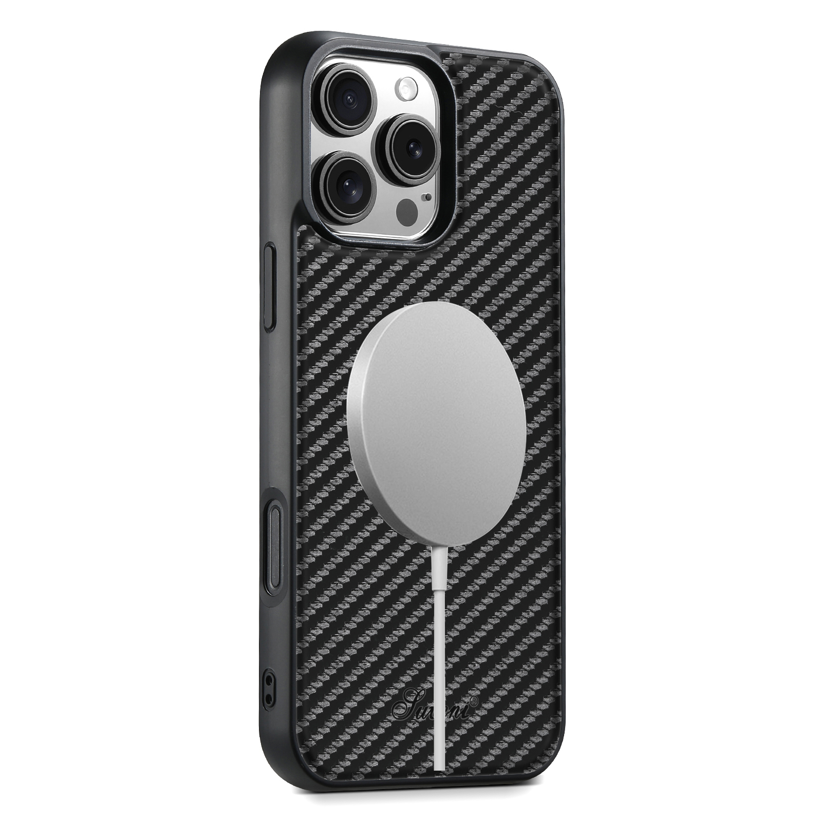 SUTENI H18TXWDK Luxury PU Leather Phone Case Magnet Wireless Charging For iPhone 16 Pro Max 15 Plus 14 13 12