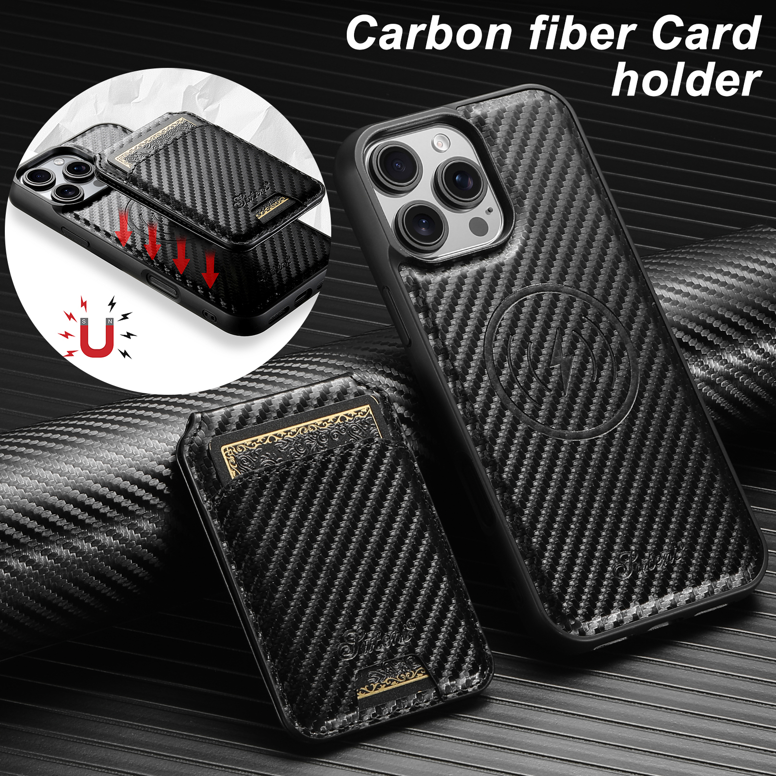 SUTENI H18TXW Phone Case Magnet Wireless Charging Card Holder Stand Luxury PU Leather For iPhone 16 Pro Max 15 Plus 14 Pro 13 12