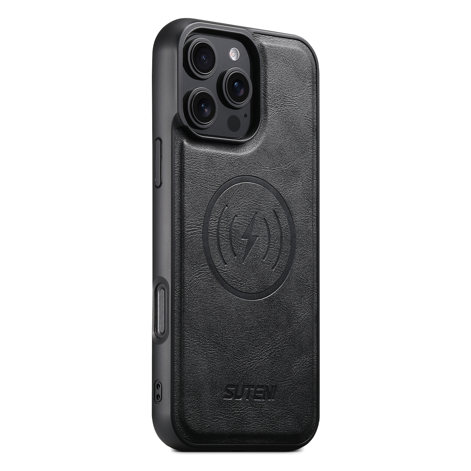 SUTENI G5 Frosted Feel PU Leather Magnet Wireless Charging Phone Case For iPhone 16 Pro Max 15 Plus 14 Pro 13 12