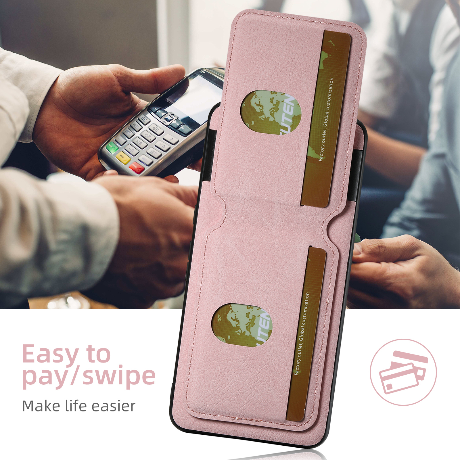 SUTENI H02LZ Luxury Faux Leather Stand Card Holder Phone Case Frosted Feel For Google Pixel 10ProXL 9 8A 7 6