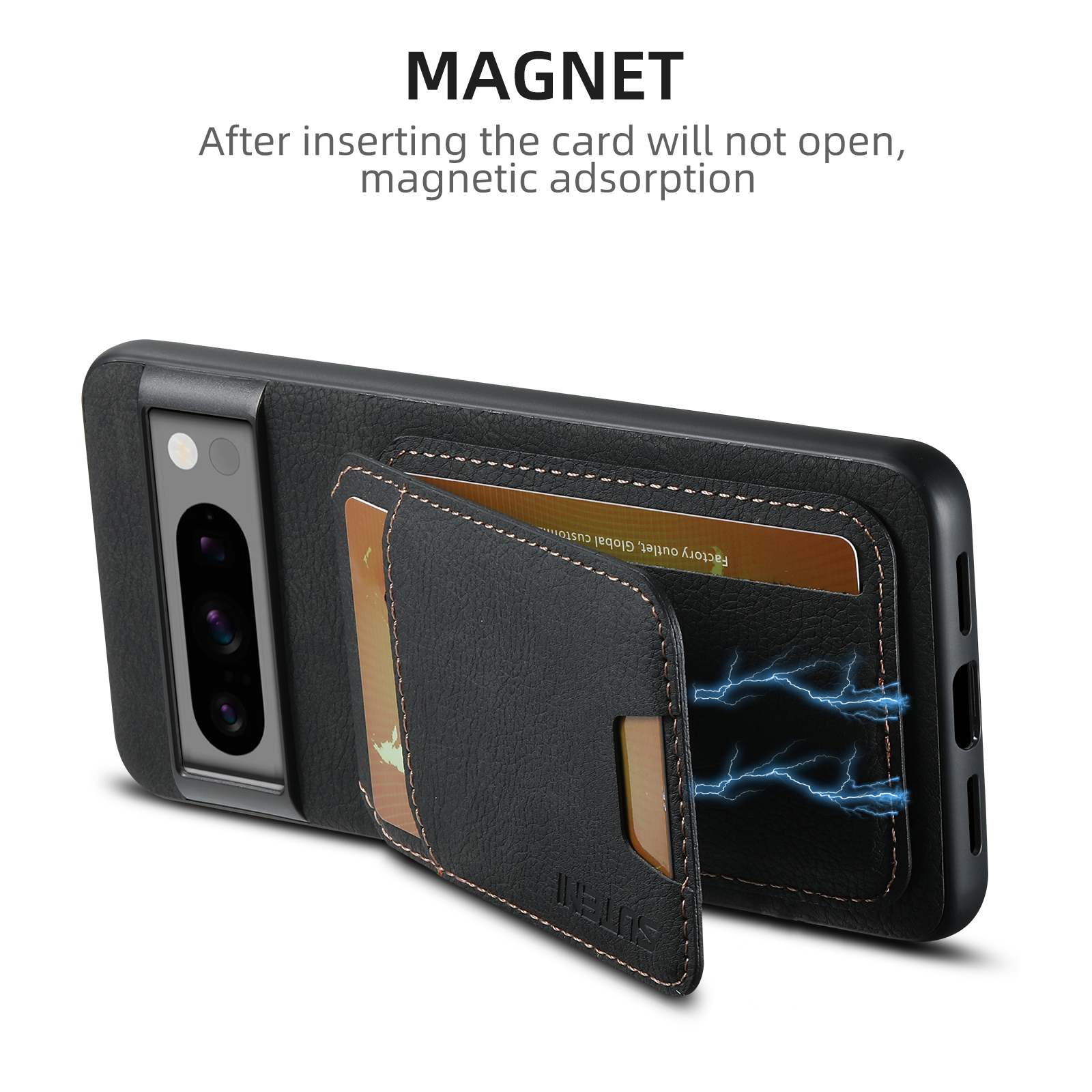 SUTENI H02LZ Luxury PU Leather Stand Card Holder Phone Case Frosted Feel For Google Pixel 9XL 8Pro 7A 6