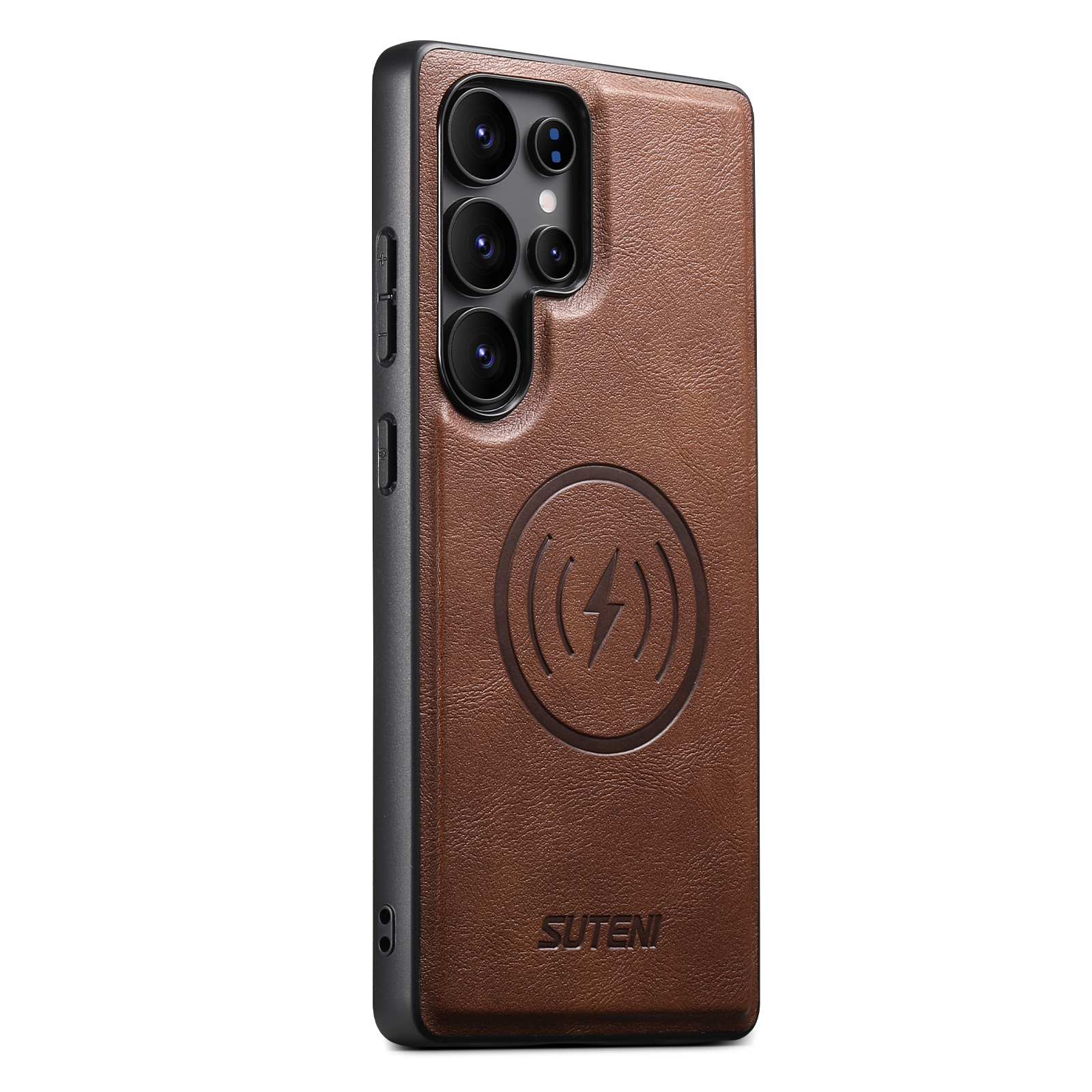 SUTENI G5 Frosted Feel PU Leather Magnet Wireless Charging Phone Case  For Samsung S25Ultra S24 S23 S22
