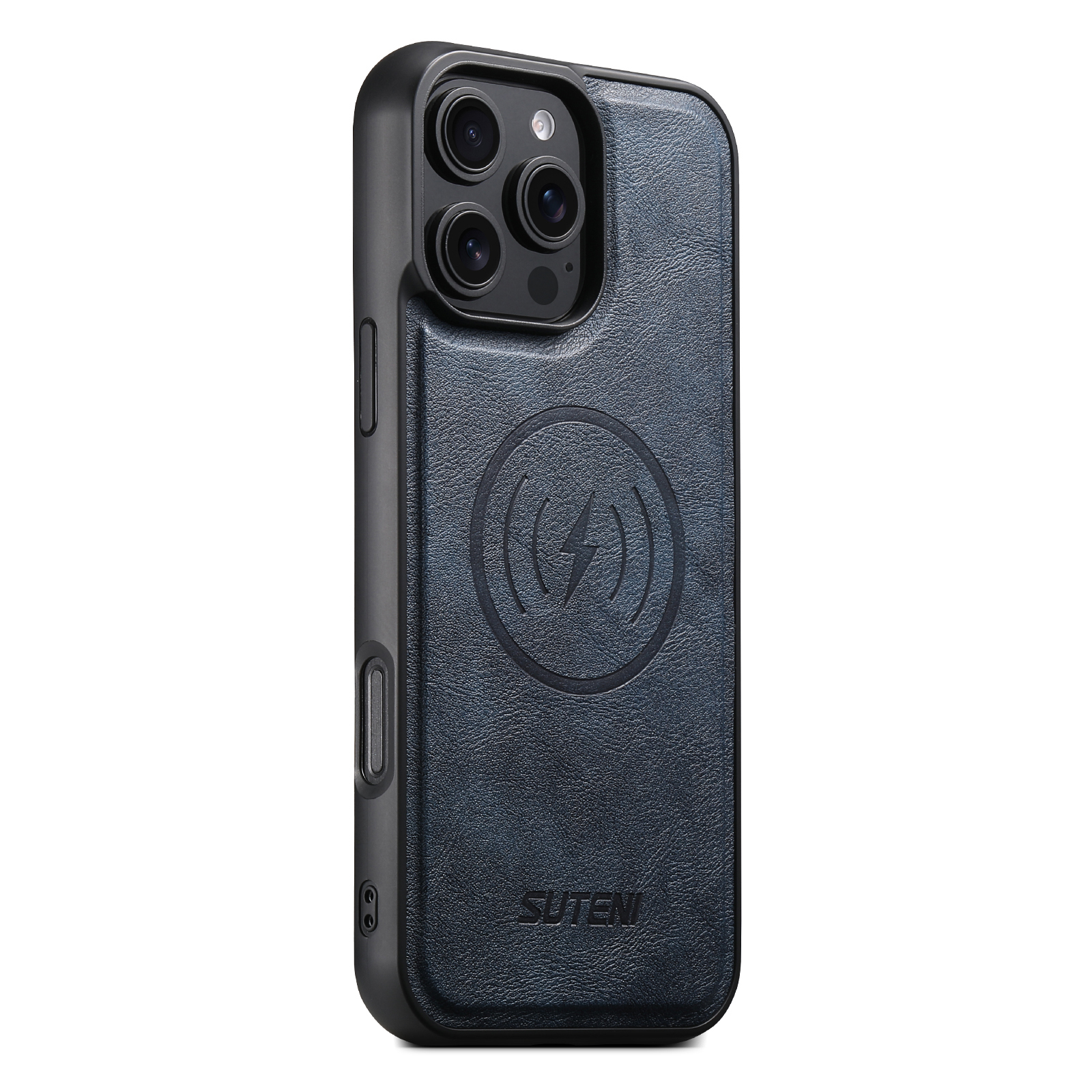 SUTENI G5 Frosted Feel PU Leather Magnet Wireless Charging Phone Case For iPhone 16 Pro Max 15 Plus 14 Pro 13 12