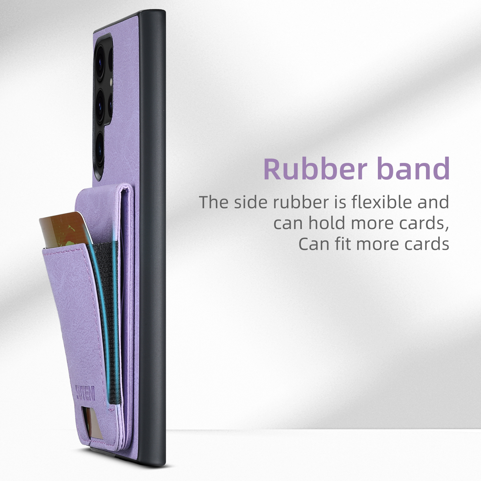 SUTENI H03LZ Luxury PU Leather Card Holder Stand Phone Case Frosted Feel For Samsung S26Ultra S25Plus S24 S23 S22 Note20
