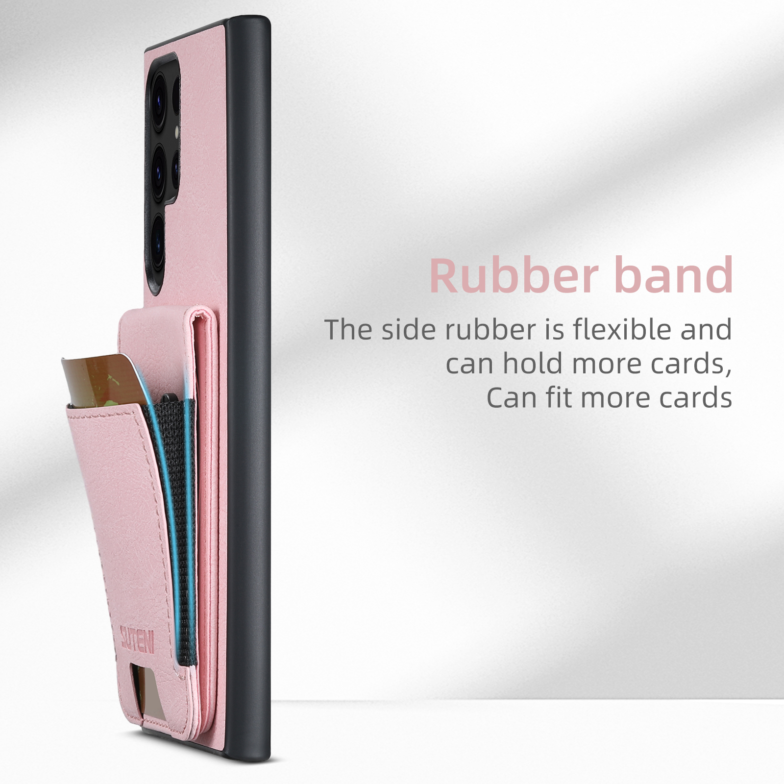 SUTENI H03LZ Luxury PU Leather Card Holder Stand Phone Case Frosted Feel For Samsung S26Ultra S25Plus S24 S23 S22 Note20