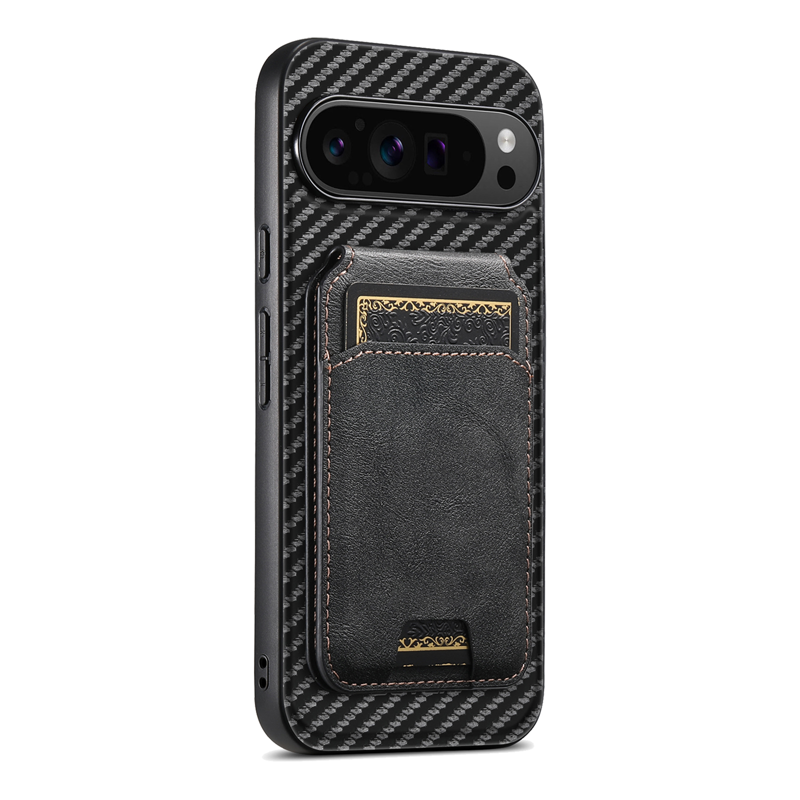 Suteni G3TXW PU Leather Mobile Phone Case Magnet Wireless Charging 360° Rotating Stand Ring Buckle For Google Pixel 9XL 8Pro 7A 6