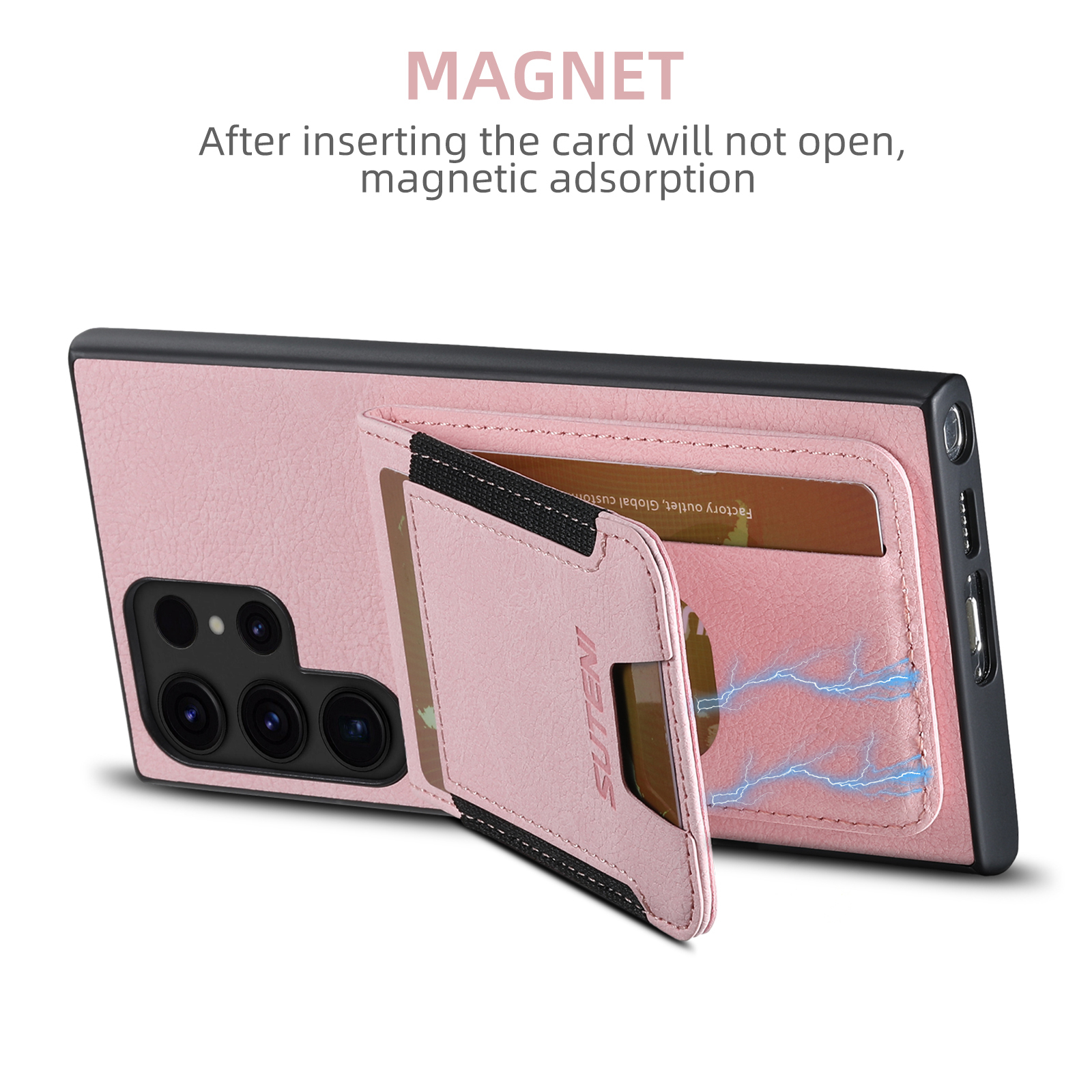 SUTENI H03LZ Luxury PU Leather Card Holder Stand Phone Case Frosted Feel For Samsung S26Ultra S25Plus S24 S23 S22 Note20